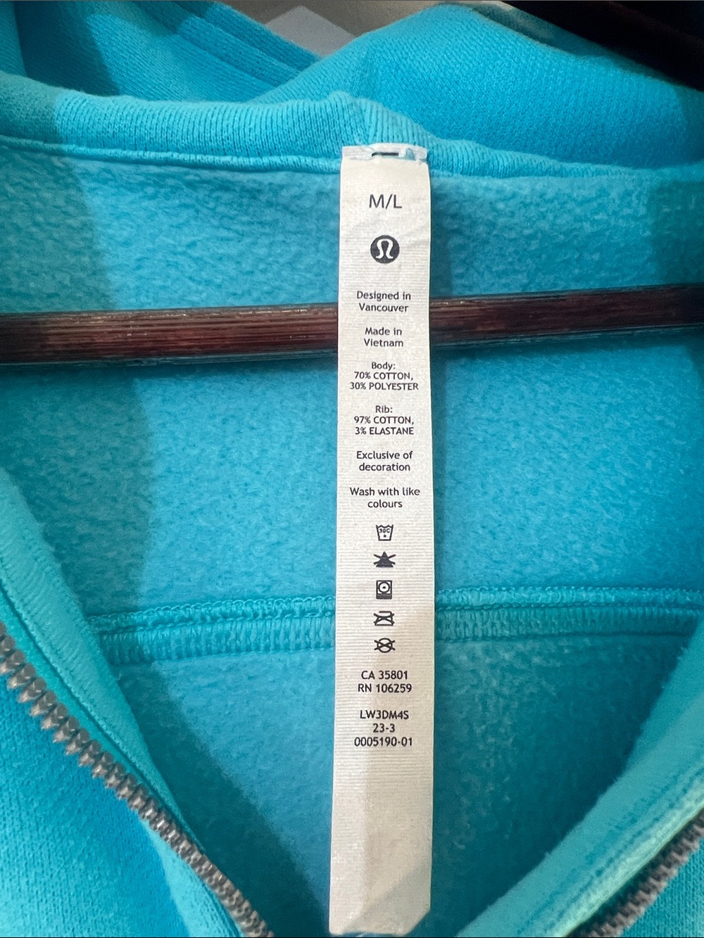 Lululemon Scuba Oversized Half-Zip Hoodie Bundle •M/L• Electric Turquoise Grey - Picture 6 of 8